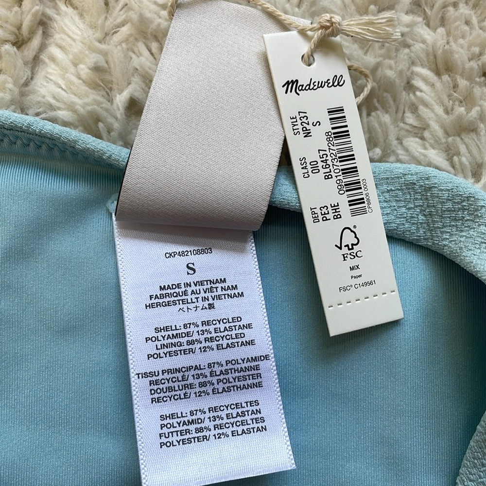 NWT Madewell Mid-Rise Bikini Bottom in Blue Heron - Picture 7 of 9